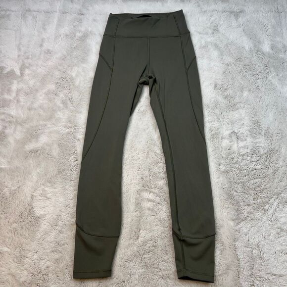 Lululemon In Movement Tight Leggings High Rise 25โ Inseam Womens 4 Olive Green - Picture 1 of 10